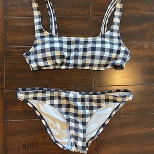 J. CREW Buffalo plaid bikini bathing suit